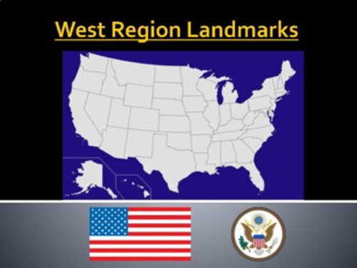 U.S. West Region Map Scavenger Hunt and West Region Landmarks Bundle