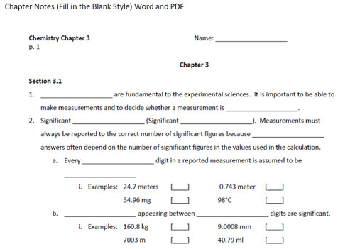 Intro to Chemistry (Chemistry Ch 1 - Bundled Lesson)