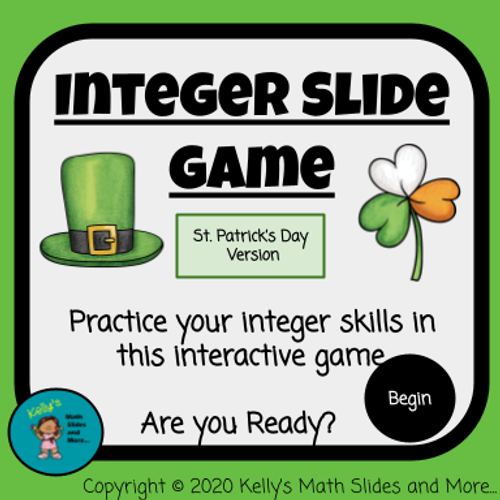 St. Patrick's Day Version - Integer Slide Game