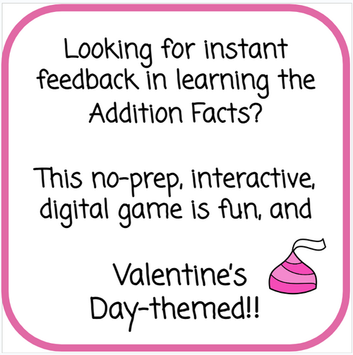 Valentine's Day - Addition Flashcard Game
