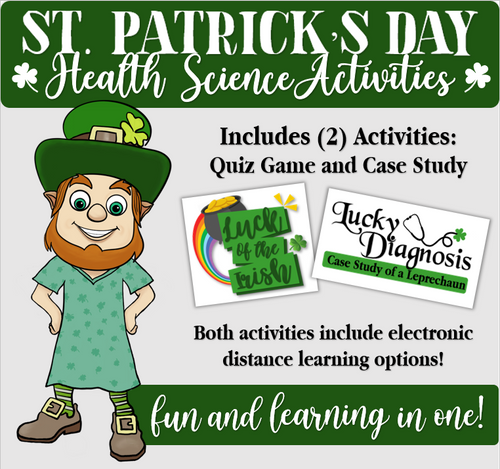 St. Patrick's Day Themed Health Science Activities! Digital Options Included!