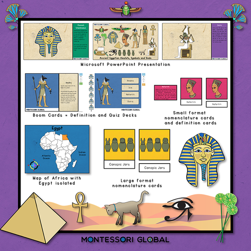 Ancient Egyptian Amulets Symbols & Gods | 3 Part Cards | Boom Cards | PowerPoint