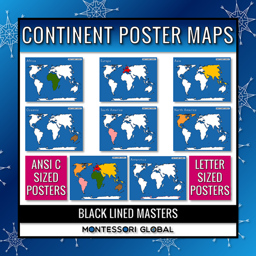 Montessori Printable Continents | Countries Flags Capital Cities | PowerPoint