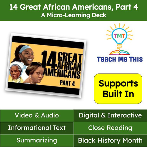 Great African Americans Part 4 Informational Text Reading Passage and Activities