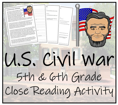 American Civil War Close Reading Activity | 5th Grade & 6th Grade