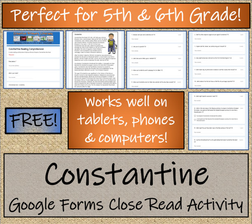 Constantine Close Reading Activity Digital & Print | 5th Grade & 6th Grade