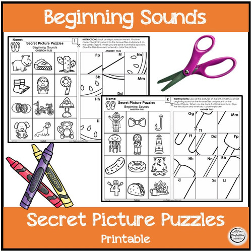 Beginning Sounds Secret Picture Puzzles
