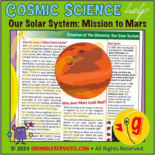 Universe & First Great Lesson: Stars to Elements, Solar System, Mission to Mars - ROOKIE Montessori-inspired printable Science & Geography help (7 pages + key)