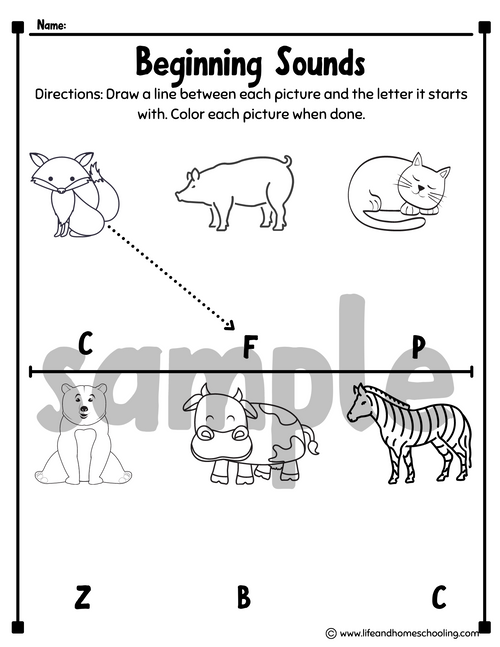 Phonics Beginning Sound Activity