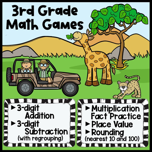 3Rd Grade Math Games - Multiplication Fact Practice, Place Value, Rounding, 3-Digit Addition And Subtraction - Amped Up Learning