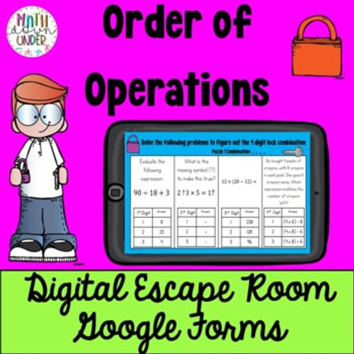 Order of Operations - Digital Escape Room Google Forms