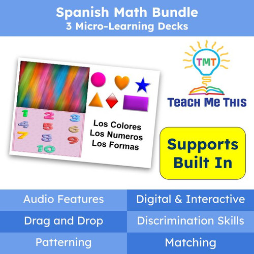 Los Colores, Numeros, Formas (Colors, Numbers, Shapes in Spanish) Digital Activities BUNDLE