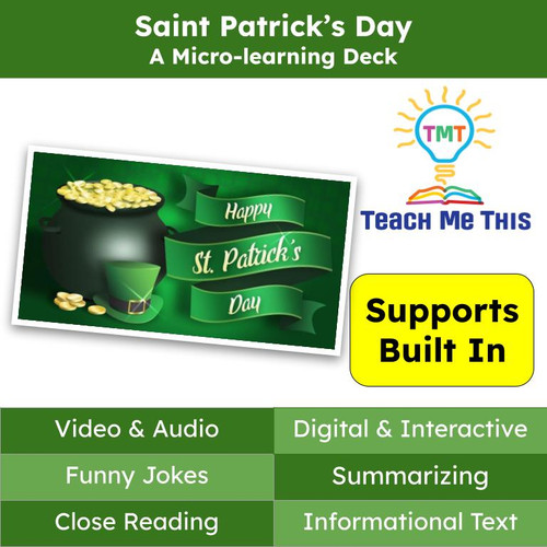 Saint Patrick's Day Informational Text Reading Passage and Activities