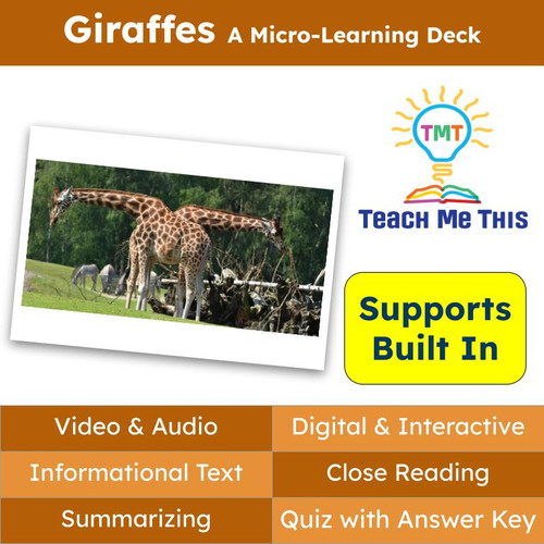  Giraffes Informational Text Reading Passage and Activities