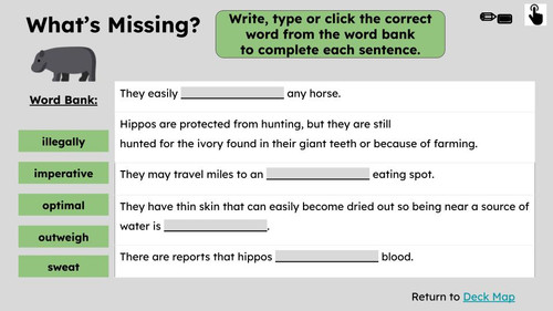 Hippos Informational Text Reading Passage and Activities