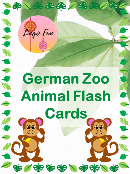 German Zoo Animal Vocabulary Flash Cards