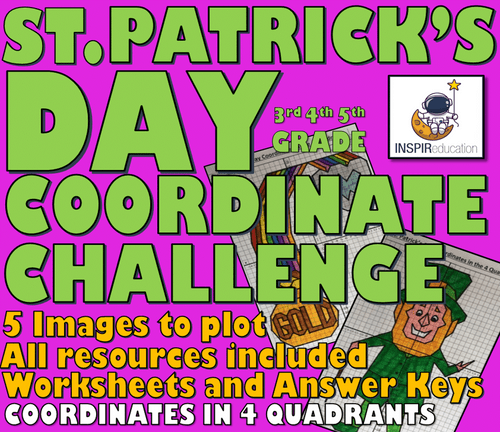 St Patrick's Day Coordinate Challenge: 5 Challenges, 4 Coordinates, Answer Key