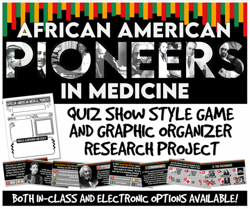 African American Pioneers in Medicine- Game and Research Project