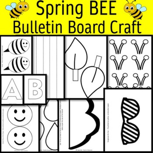 Spring Bulletin Board Craft ideas Activities, Spring Door ideas and letters-BEE Theme Bulletin Board