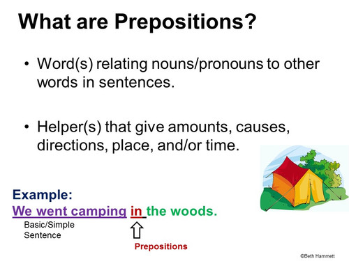 Prepositions - FREE