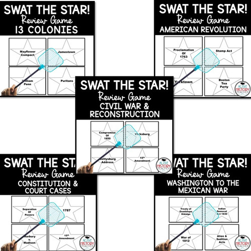 US History Review Game Swat the STAR BUNDLE 8th STAAR Review