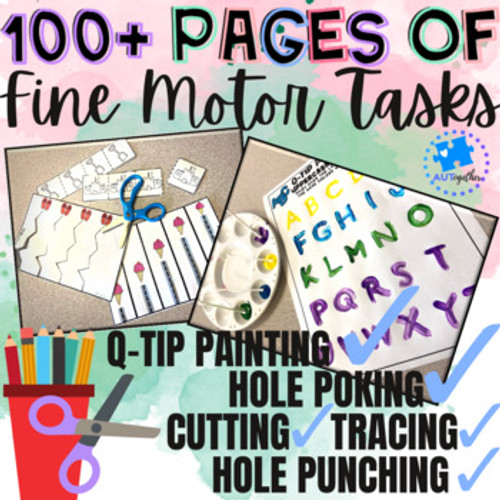 Spring & Summer Fine Motor Trace, Cut, Hole Poke, Hole Punch, Paint