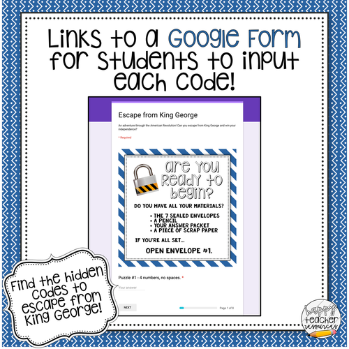 Escape RoomAmerican Revolution Amped Up Learning