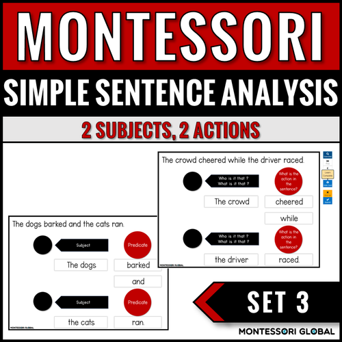 Montessori Sentence Analysis - Boom Cards Set 3