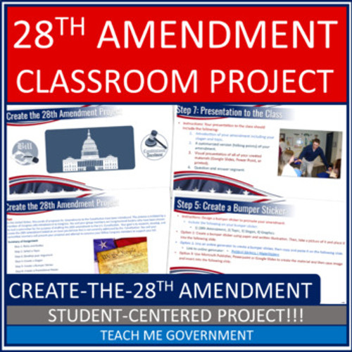 Create the 28th Amendment Assignment High School American Government Project