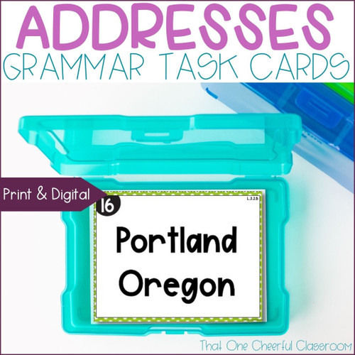 3rd Grade Punctuation in Addresses Grammar Task Cards