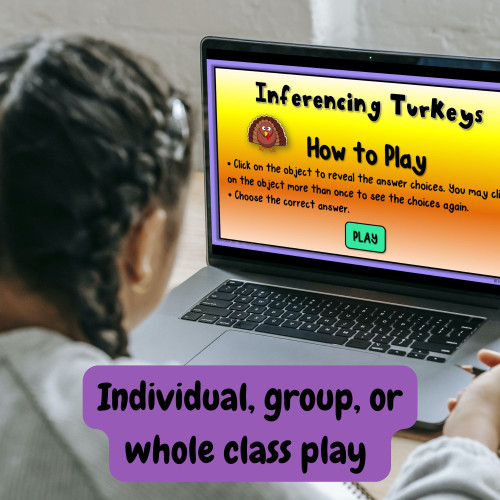 Thanksgiving Inferencing Activity Search and Reveal PowerPoint Game