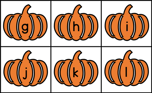 Letter ID Uppercase and Lowercase Pumpkins