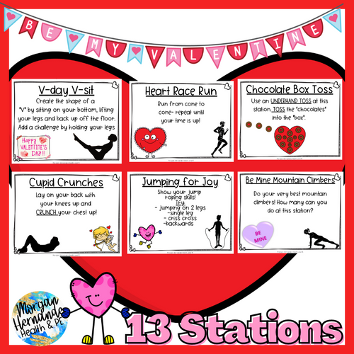 Elementary PE Valentine's Day Stations