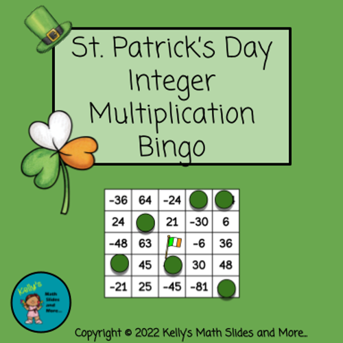 St. Patrick's Day Integer Multiplication Bingo