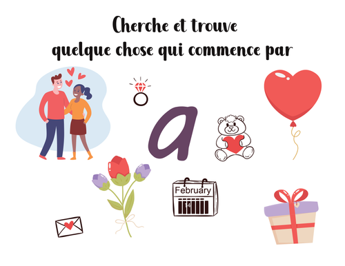 French Valentine's Day Activities | Alphabet en français | Cherche et Trouve