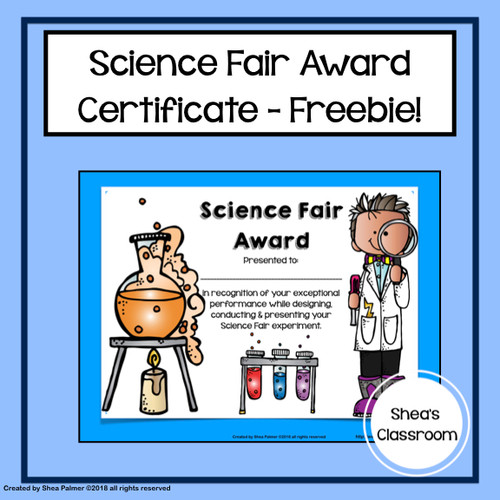 Science Fair Award Certificates Freebie!