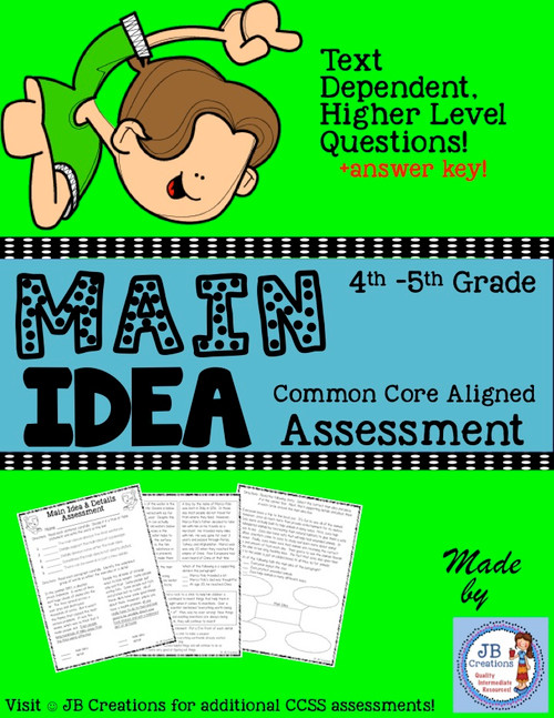 Main Idea Assessment