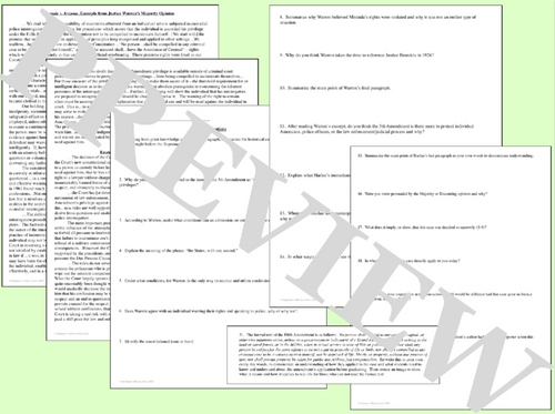 Miranda v. Arizona Primary Source Analysis