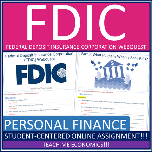 Federal Deposit Insurance Corporation (FDIC) Personal Finance Economic Webquest
