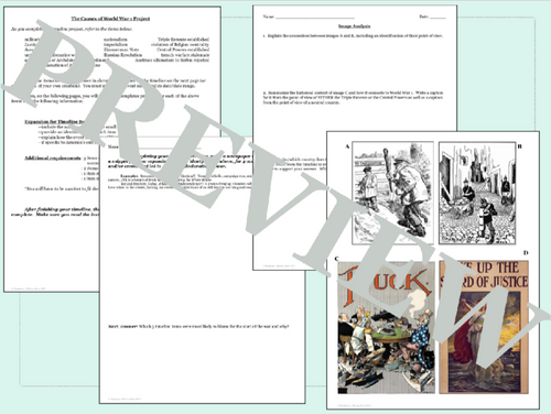 The Causes of World War 1 Timeline and More Project