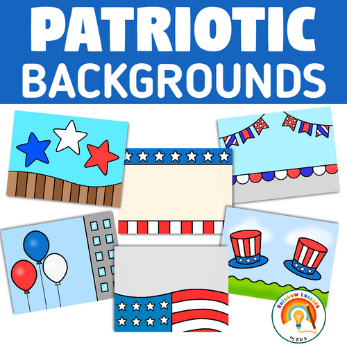 Google Slides Backgrounds | Patriotic Background Cliparts | Boom Card Background Images