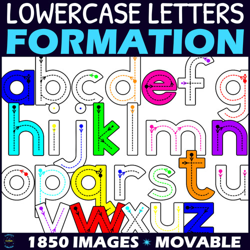 Lowercase Letter Formation Font Clipart - Alphabet Handwriting