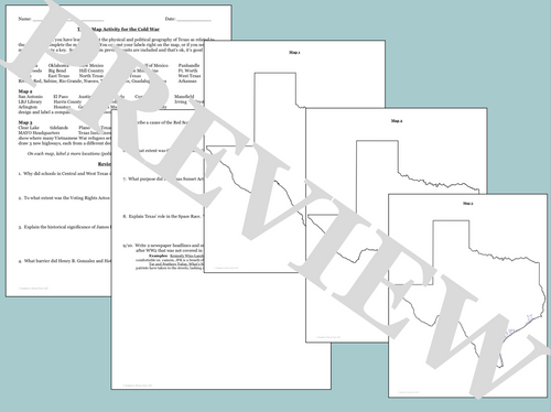 The Cold War in Texas Map Activity