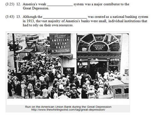 Crash Course US History Worksheet 33: The Great Depression