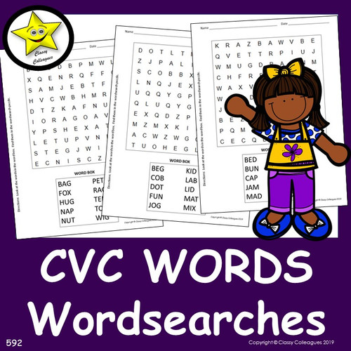 CVC WORDS Find the Missing Vowel - Amped Up Learning