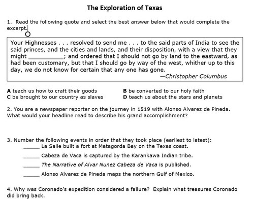 Exploration of Texas Quick Check Assessment