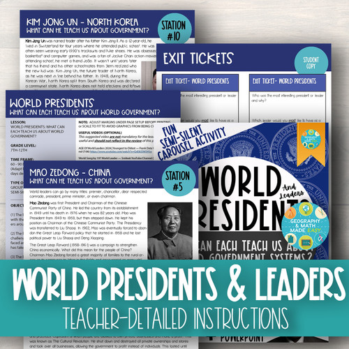 Presidents & World Leaders Around The World — Geography, Government, Civics