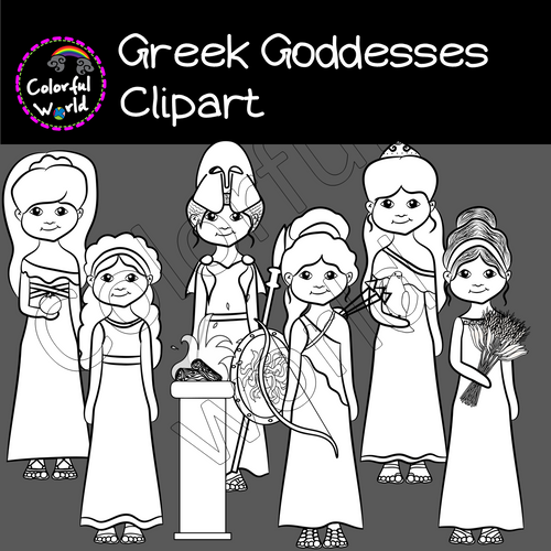 greek gods clipart black and white