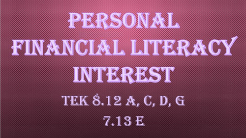 Personal Financial Literacy: Simple & Compound Interest