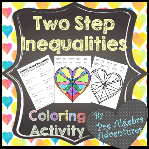 Two Step Inequalities Coloring Activity